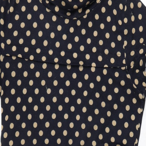Goldkid Womens Blue Polka Dot Polyester Shift Size L Round Neck Pullover