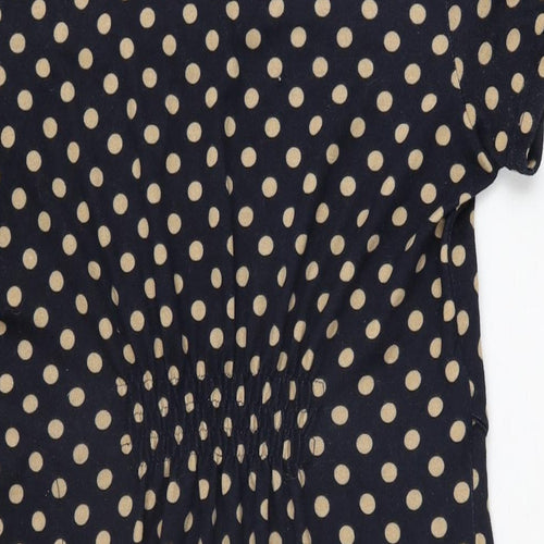 Goldkid Womens Blue Polka Dot Polyester Shift Size L Round Neck Pullover