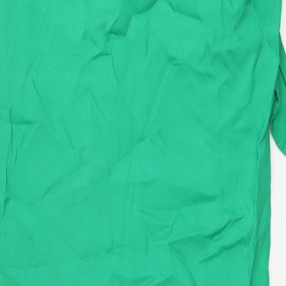 Zara Womens Green Viscose Wrap Skirt Size M Zip