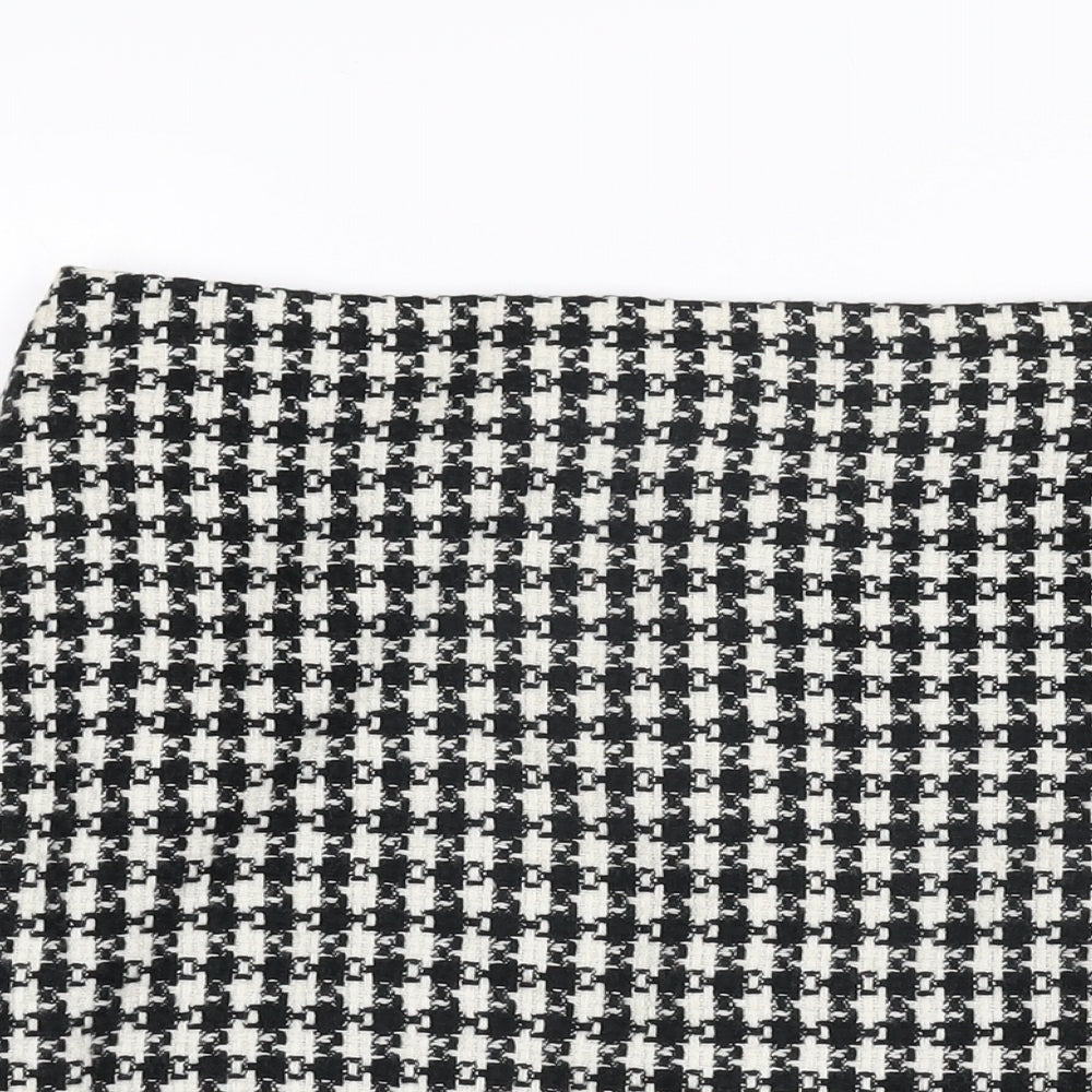Warehouse Womens Multicoloured Geometric Acrylic A-Line Skirt Size 14 Zip - Houndstooth