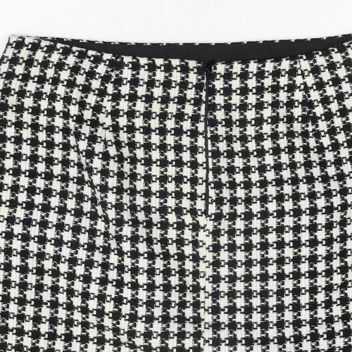 Warehouse Womens Multicoloured Geometric Acrylic A-Line Skirt Size 14 Zip - Houndstooth