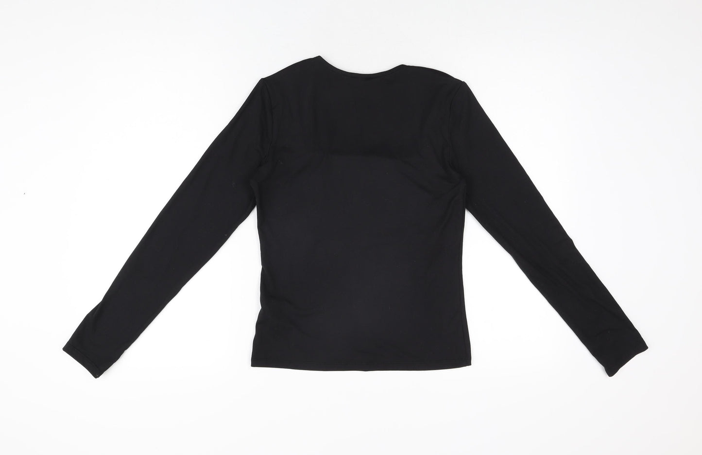 H&M Womens Black Polyester Basic T-Shirt Size S Square Neck