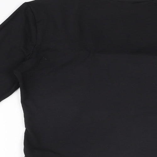 H&M Womens Black Polyester Basic T-Shirt Size S Square Neck