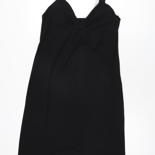 Zara Womens Black Polyester Shift Size S V-Neck Pullover