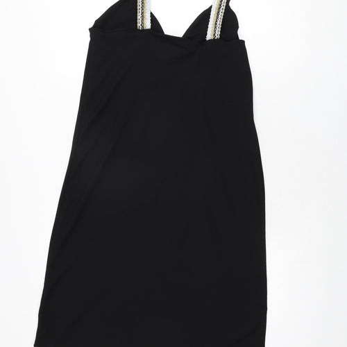 Zara Womens Black Polyester Shift Size S V-Neck Pullover