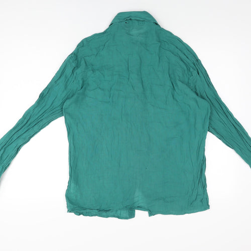 In the Style Womens Green Cotton Basic Button-Up Size 8 Collared