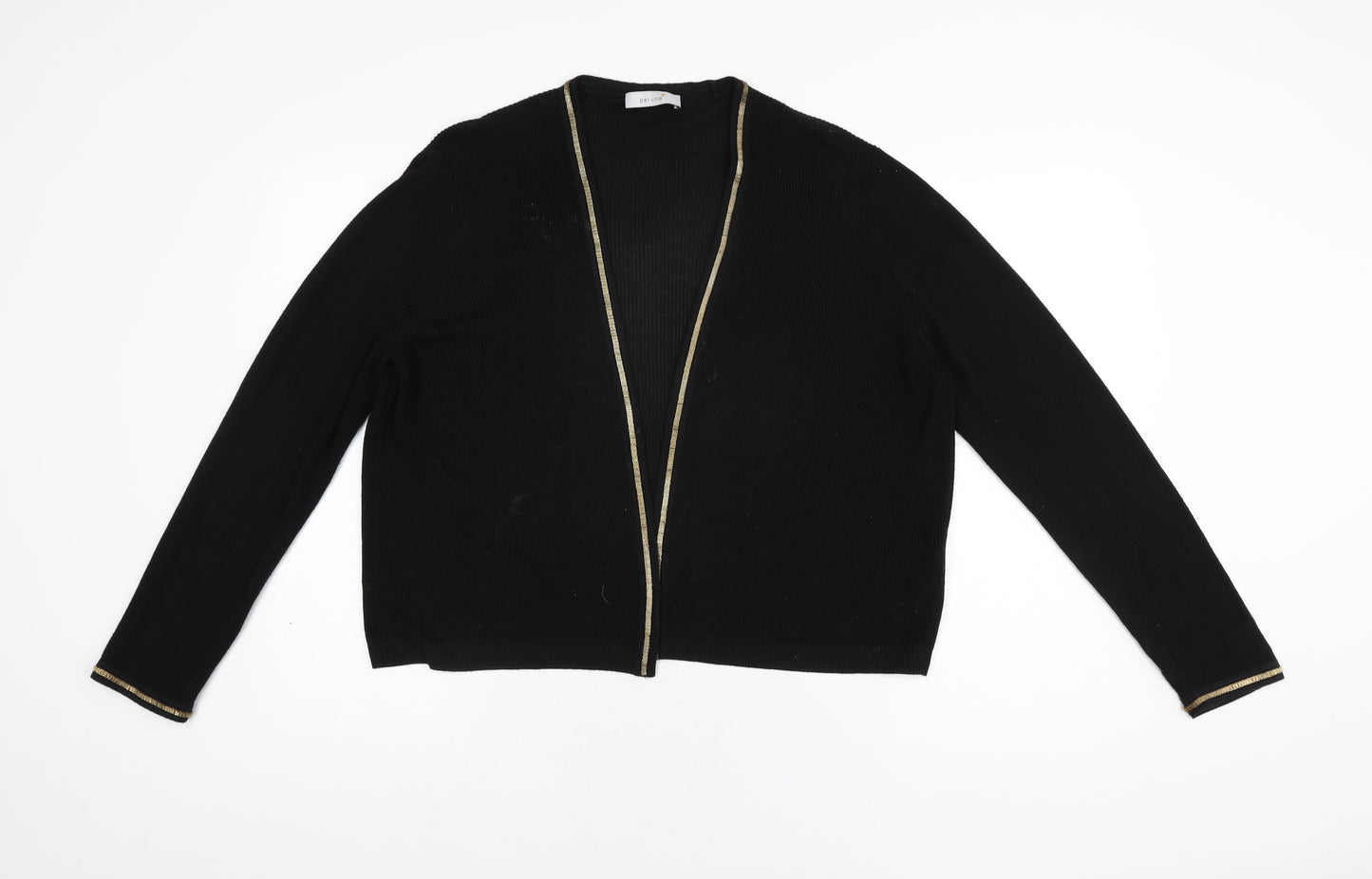 Per Una Womens Black V-Neck Viscose Cardigan Jumper Size 16