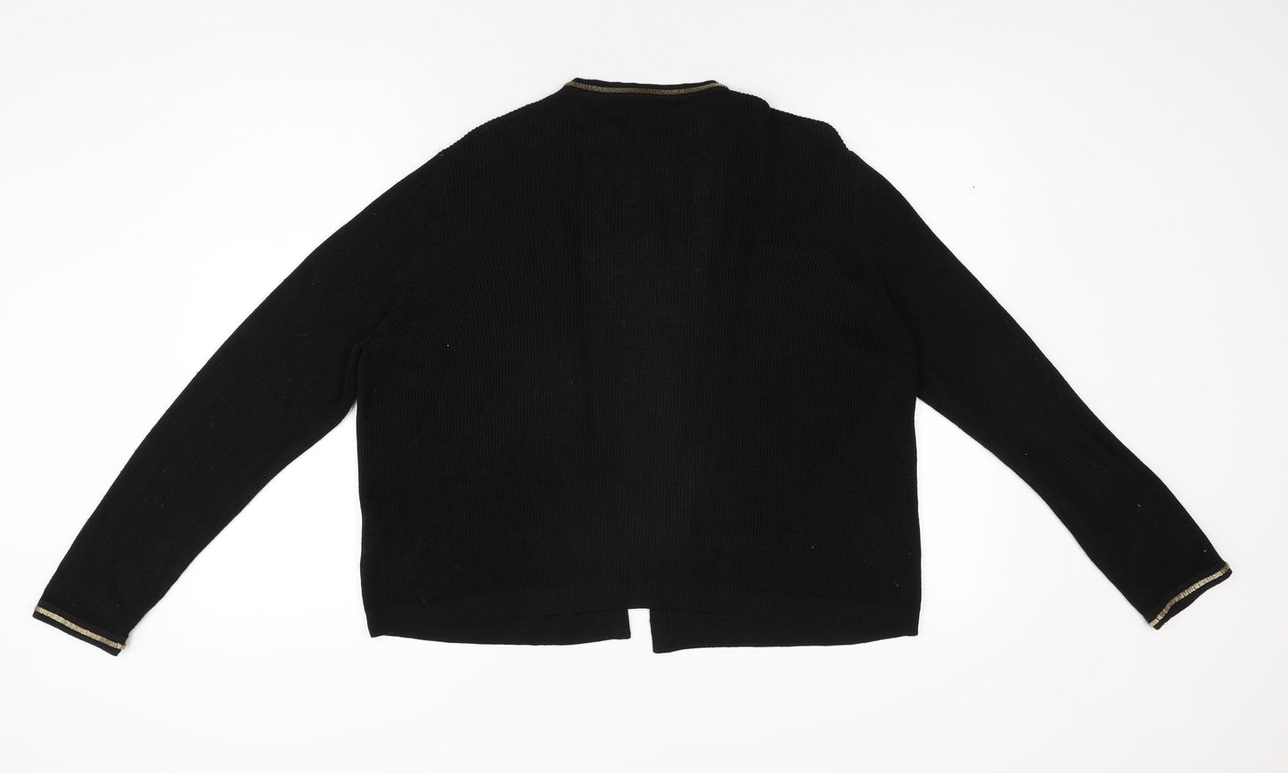Per Una Womens Black V-Neck Viscose Cardigan Jumper Size 16