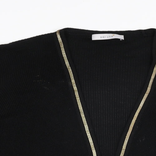 Per Una Womens Black V-Neck Viscose Cardigan Jumper Size 16