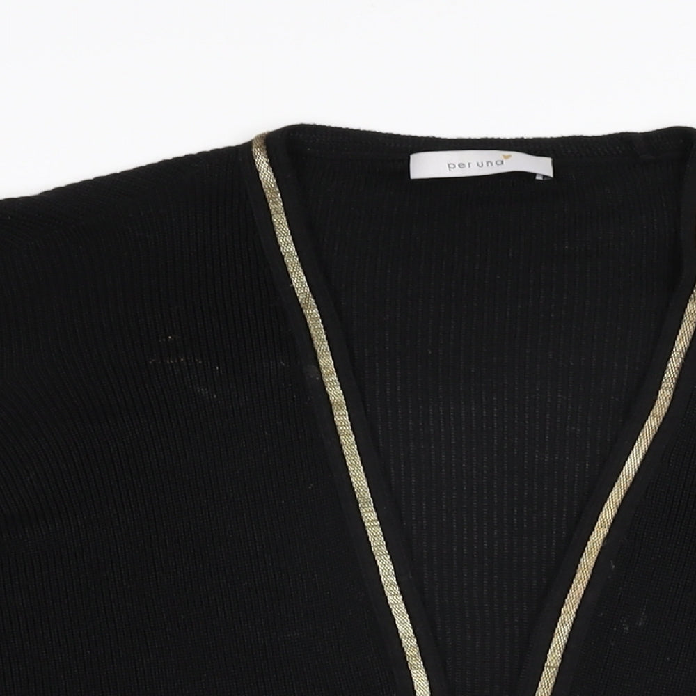 Per Una Womens Black V-Neck Viscose Cardigan Jumper Size 16