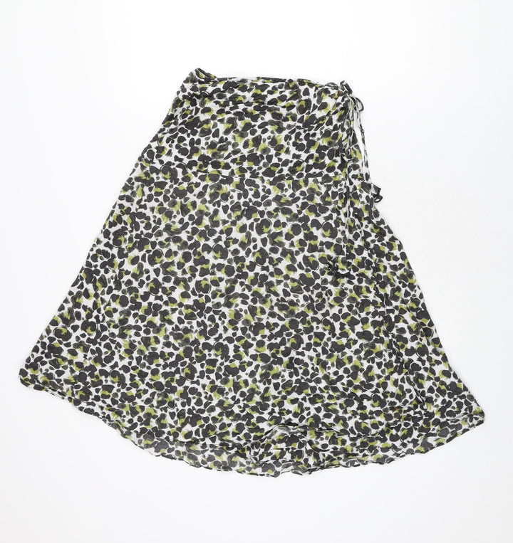 AND/OR Womens Multicoloured Geometric Viscose Swing Skirt Size 8 Tie