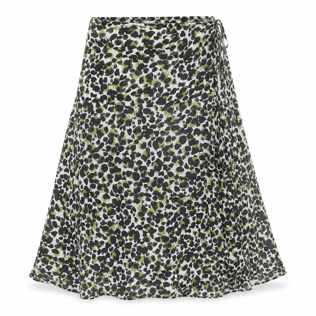 AND/OR Womens Multicoloured Geometric Viscose Swing Skirt Size 8 Tie