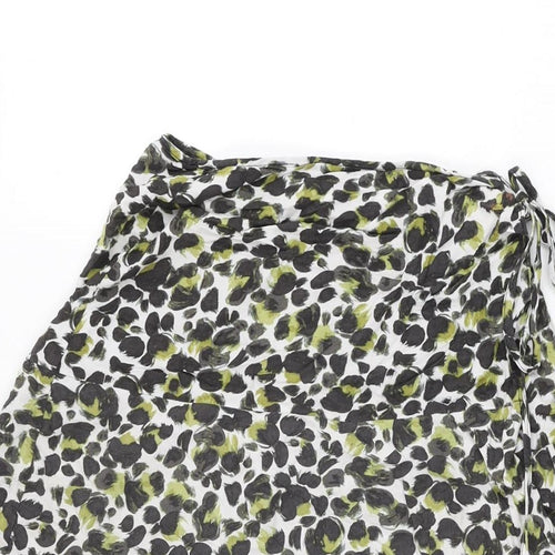 AND/OR Womens Multicoloured Geometric Viscose Swing Skirt Size 8 Tie