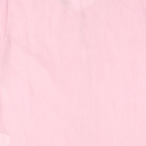 Damart Womens Pink Polyester Basic Button-Up Size 14 Round Neck