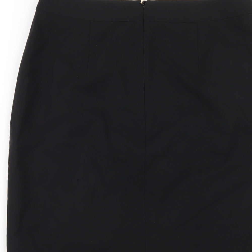 HUGO BOSS Womens Black Wool Straight & Pencil Skirt Size 6 Zip