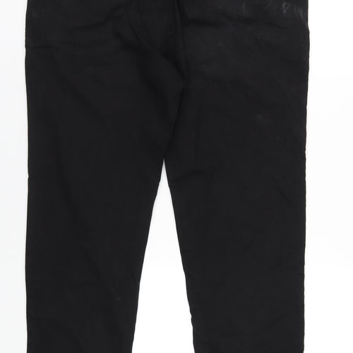 Zara Mens Black Cotton Trousers Size 36 in L30 in Regular Zip