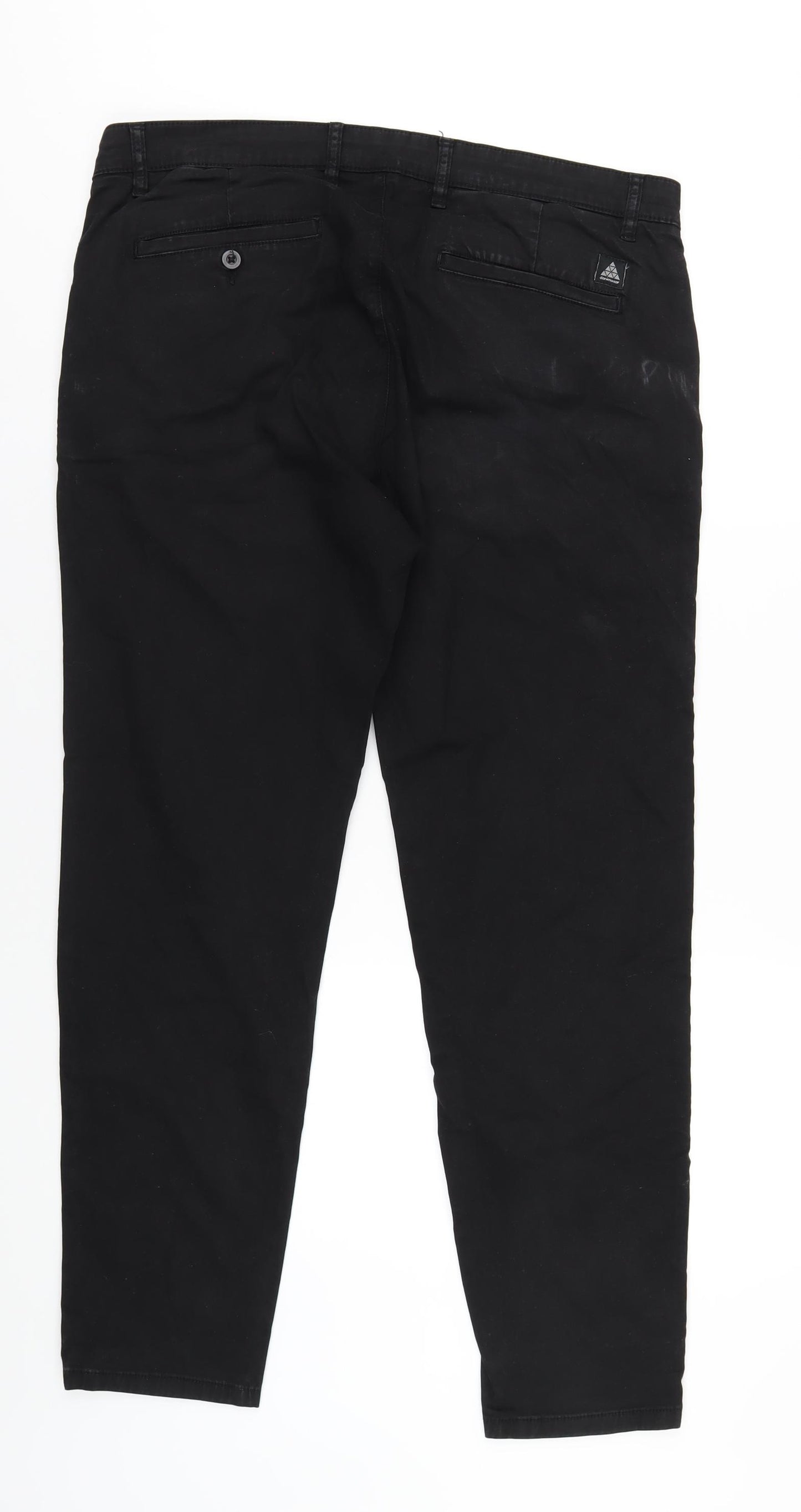 Zara Mens Black Cotton Trousers Size 36 in L30 in Regular Zip