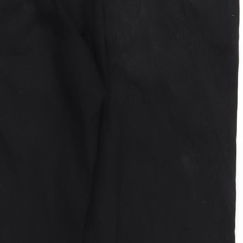Zara Mens Black Cotton Trousers Size 36 in L30 in Regular Zip