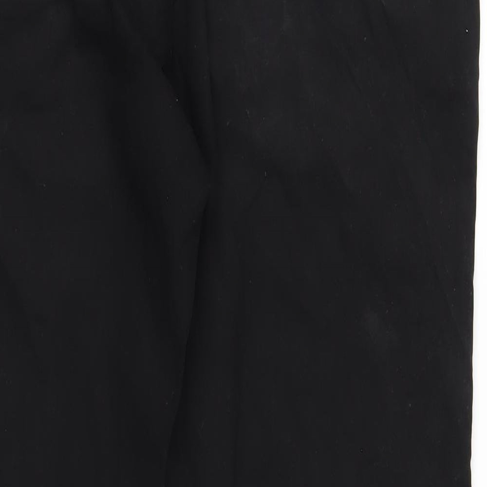 Zara Mens Black Cotton Trousers Size 36 in L30 in Regular Zip
