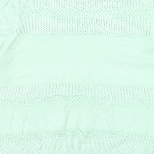 Marks and Spencer Womens Green Crew Neck Viscose Pullover Jumper Size 14