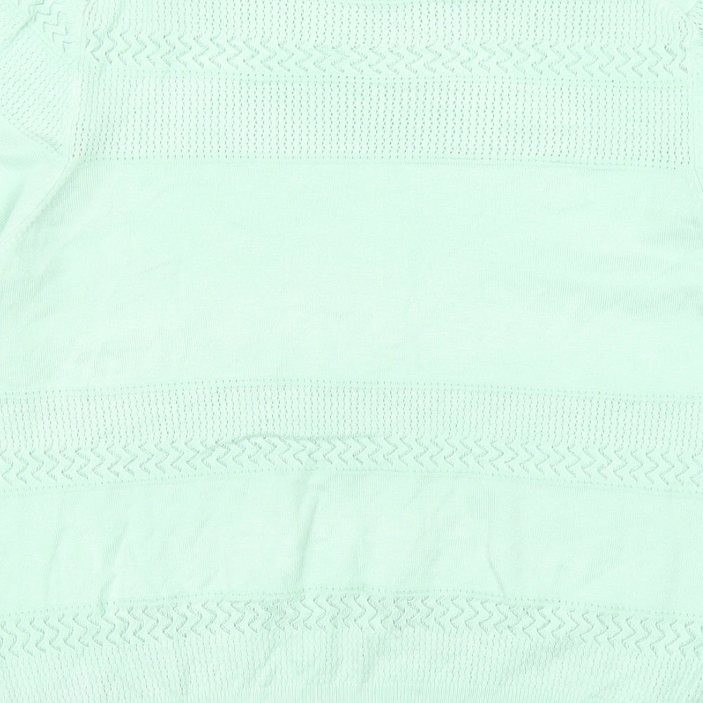 Marks and Spencer Womens Green Crew Neck Viscose Pullover Jumper Size 14