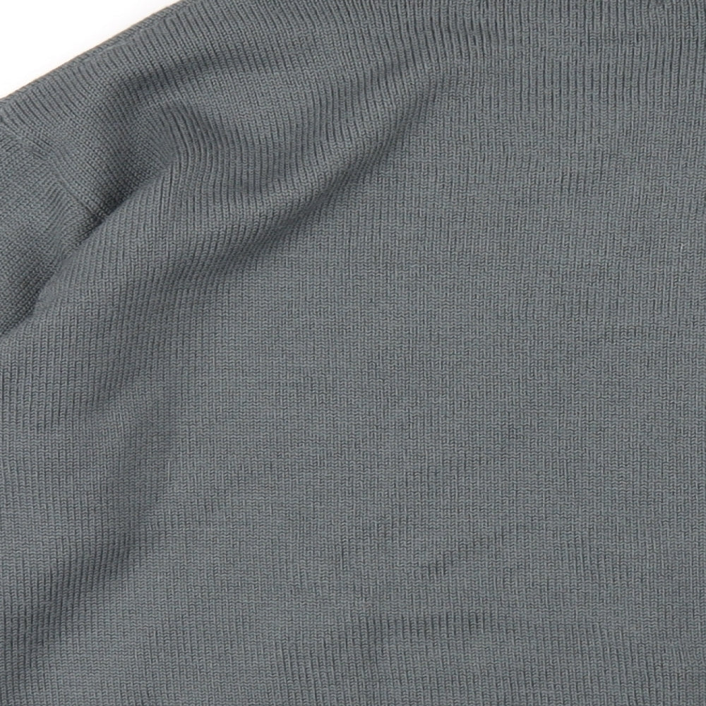 Diesel Mens Grey V-Neck Acrylic Pullover Jumper Size L Long Sleeve
