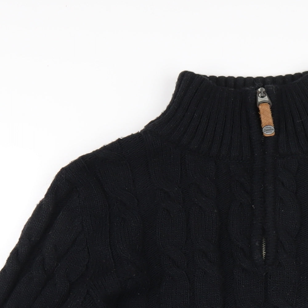 Superdry Mens Black High Neck Acrylic Pullover Jumper Size XL Long Sleeve
