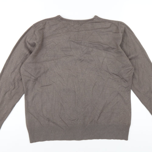 Micha Womens Brown Scoop Neck Viscose Pullover Jumper Size XL