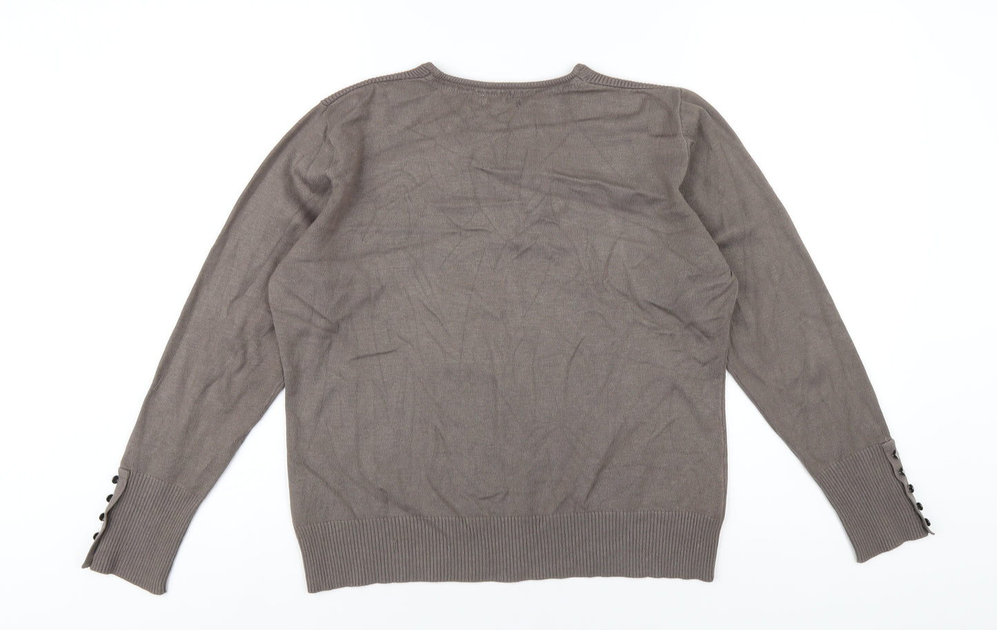 Micha Womens Brown Scoop Neck Viscose Pullover Jumper Size XL