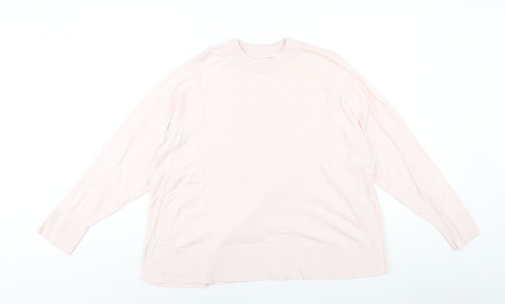 Kin Womens Pink Crew Neck Cotton Pullover Jumper Size S