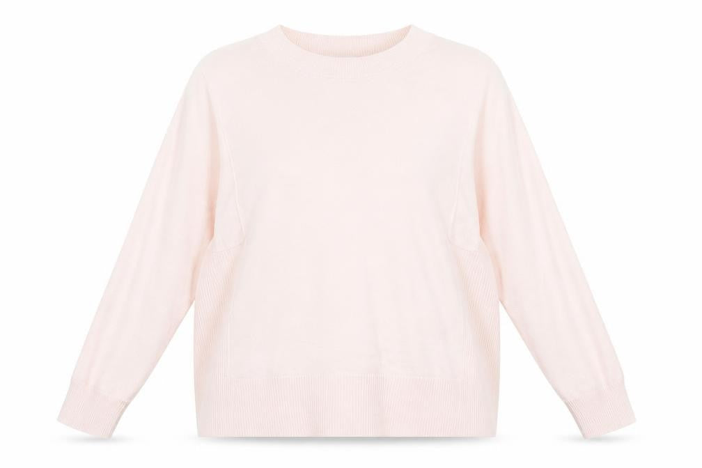 Front view of Kin women’s pink crew neck cotton jumper, size S
