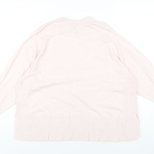 Kin Womens Pink Crew Neck Cotton Pullover Jumper Size S