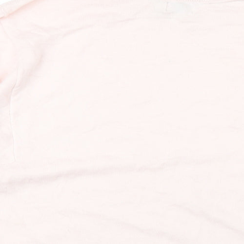Kin Womens Pink Crew Neck Cotton Pullover Jumper Size S