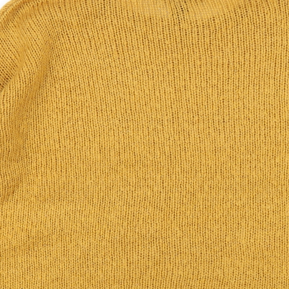 New Look Womens Yellow Round Neck Acrylic Pullover Jumper Size S