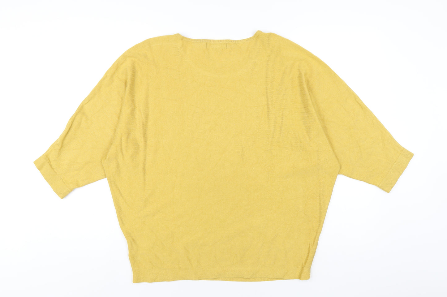 Paramour Womens Yellow Round Neck Viscose Pullover Jumper Size M