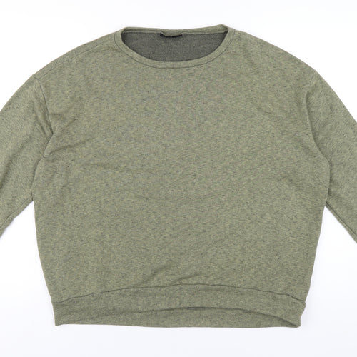 Topshop Womens Green Cotton Pullover Sweatshirt Size 12 Pullover