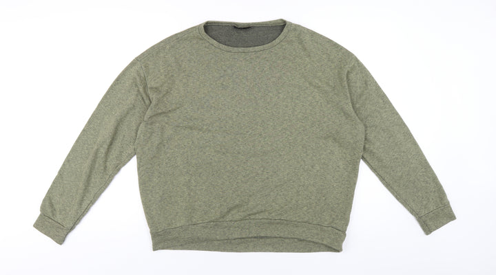 Topshop Womens Green Cotton Pullover Sweatshirt Size 12 Pullover