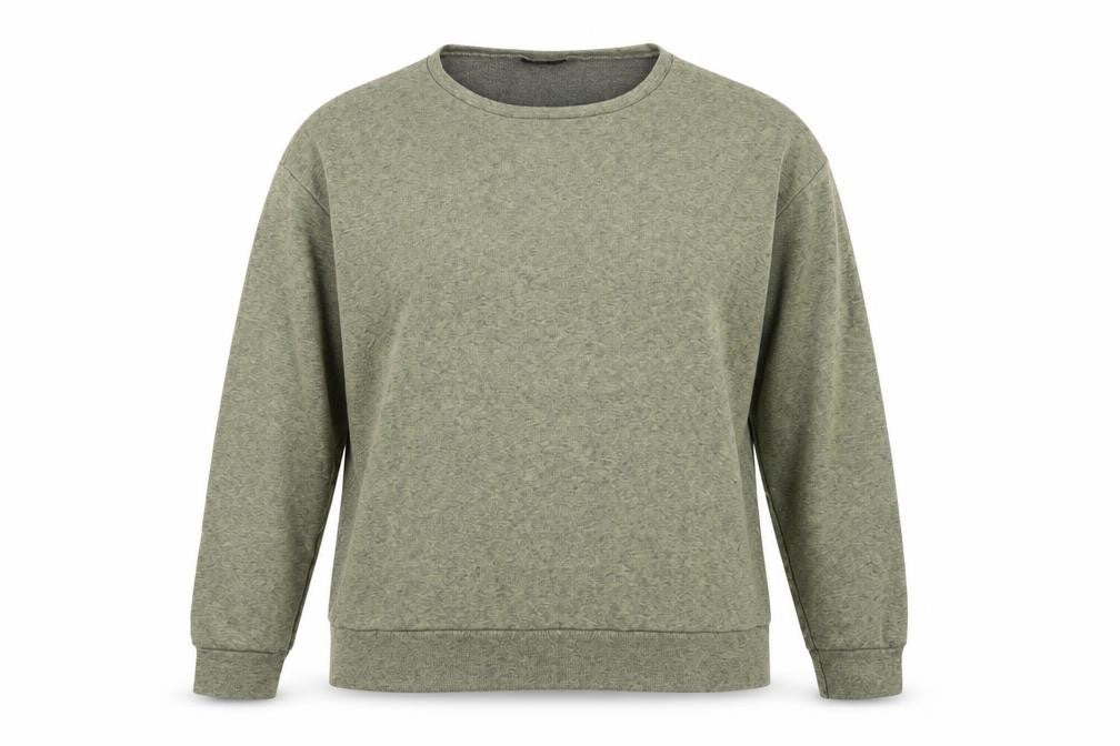 Front view of Topshop women’s green cotton pullover sweatshirt, size UK 12, pullover