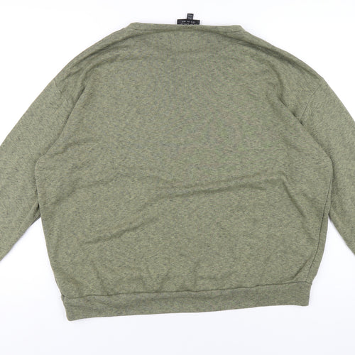 Topshop Womens Green Cotton Pullover Sweatshirt Size 12 Pullover