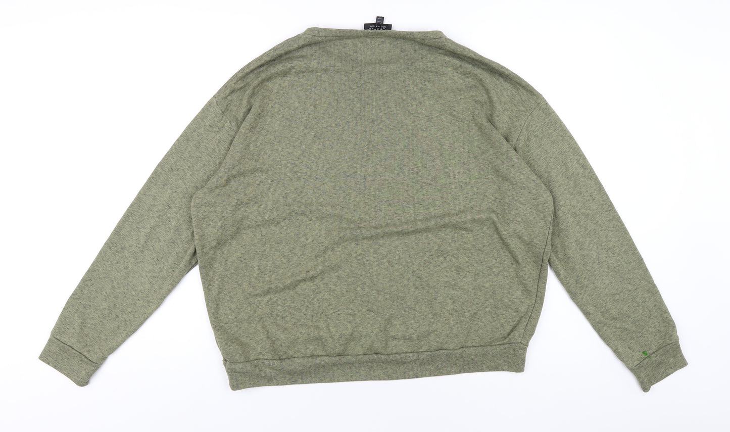 Topshop Womens Green Cotton Pullover Sweatshirt Size 12 Pullover