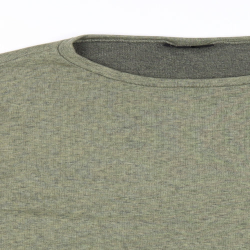 Topshop Womens Green Cotton Pullover Sweatshirt Size 12 Pullover