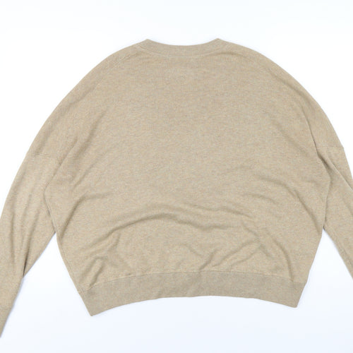 Zadig & Voltaire Womens Brown V-Neck Cotton Pullover Jumper Size S