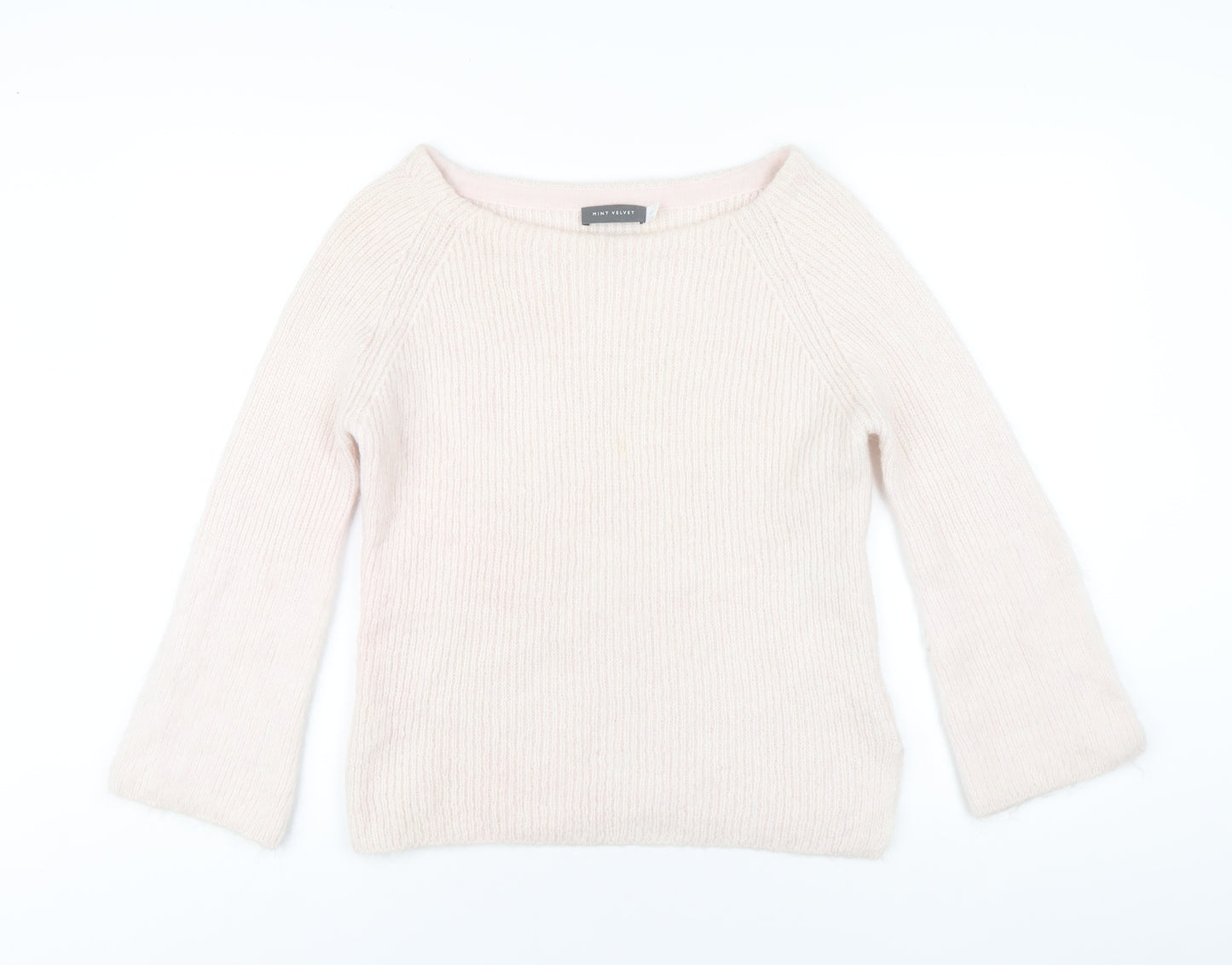 Mint Velvet Womens Pink Round Neck Mohair Pullover Jumper Size 12