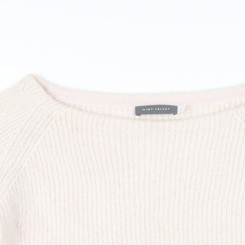 Mint Velvet Womens Pink Round Neck Mohair Pullover Jumper Size 12