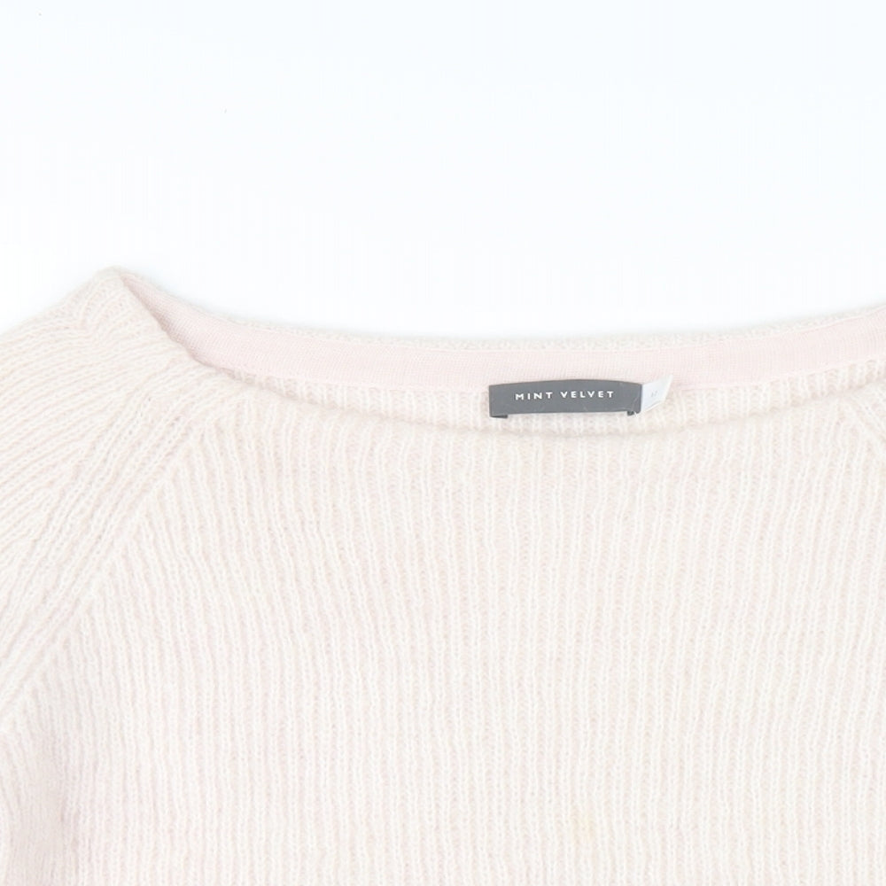 Mint Velvet Womens Pink Round Neck Mohair Pullover Jumper Size 12