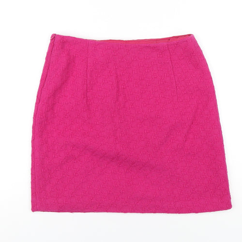 Marks and Spencer Womens Pink Wool A-Line Skirt Size 6 Zip