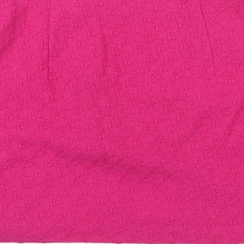 Marks and Spencer Womens Pink Wool A-Line Skirt Size 6 Zip