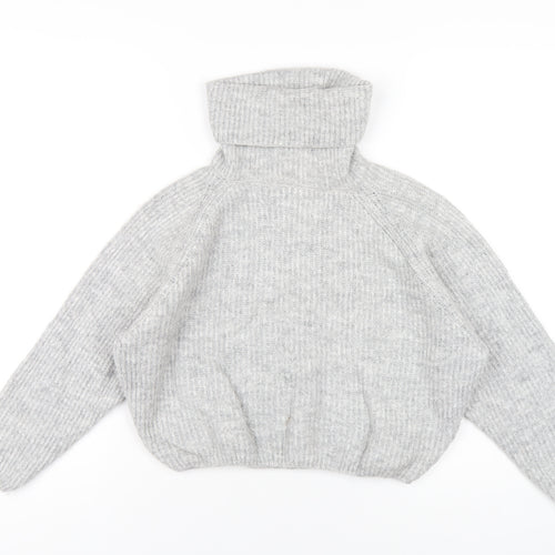 Subduded Womens Grey Roll Neck Acrylic Pullover Jumper One Size