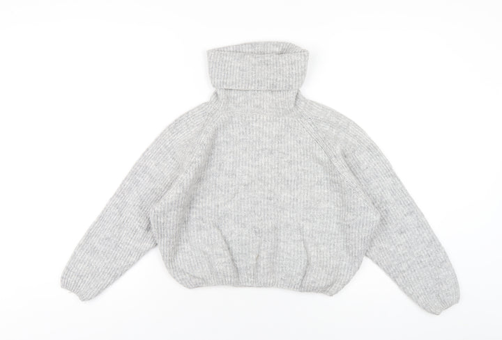 Subduded Womens Grey Roll Neck Acrylic Pullover Jumper One Size