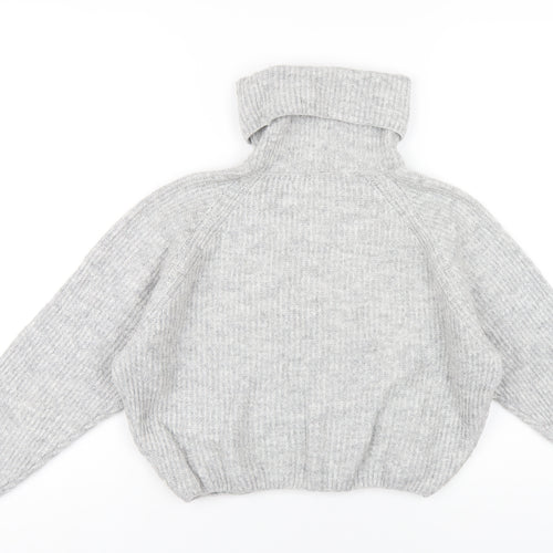 Subduded Womens Grey Roll Neck Acrylic Pullover Jumper One Size